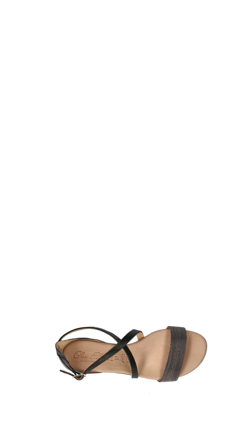 OLIVIA POSTER Sandalo donna nero/grigio in pelle