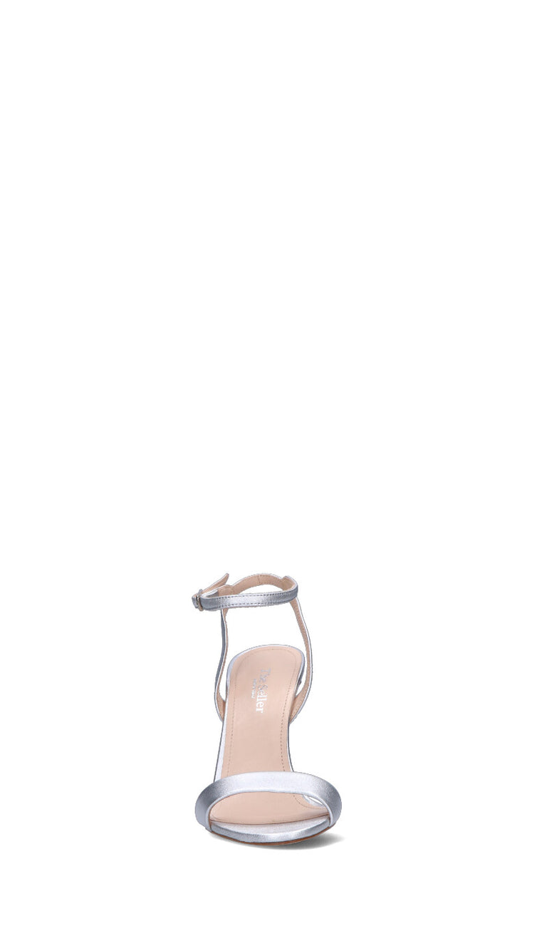THE SELLER Sandalo donna argento in pelle