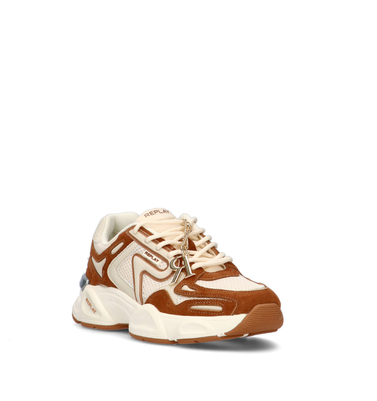 REPLAY Sneaker donna bianca/marrone
