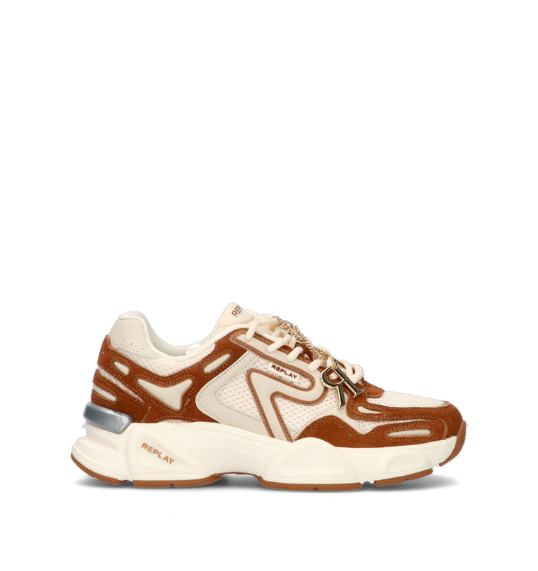 REPLAY Sneaker donna bianca/marrone