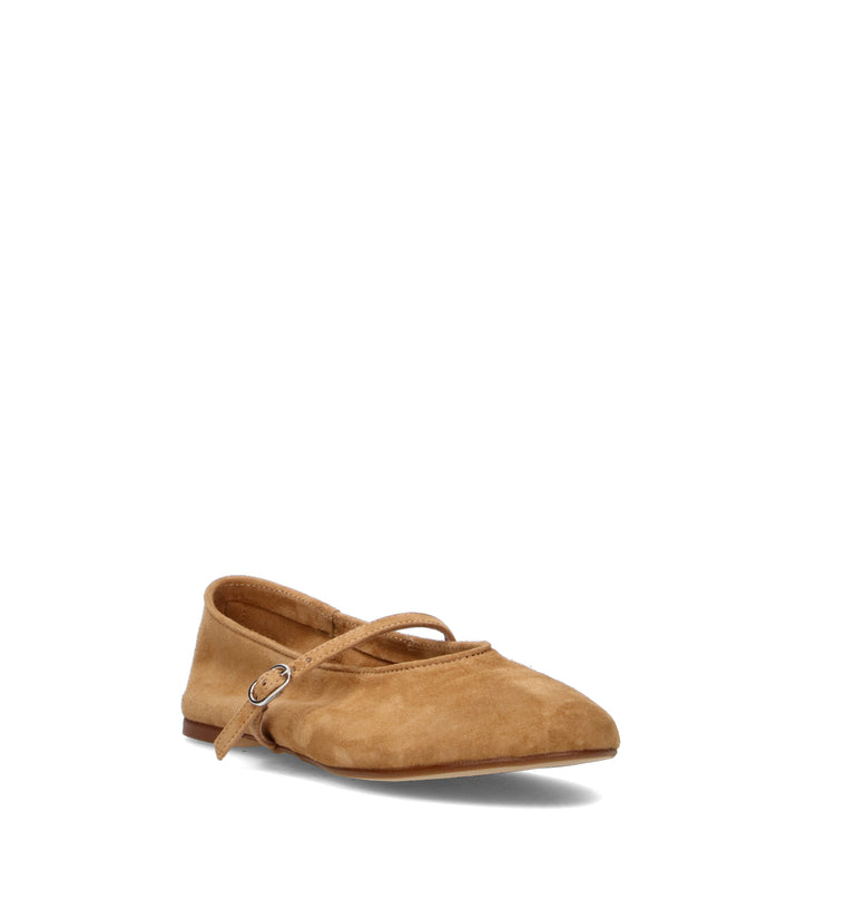 REBECCA VAN DIK Ballerina donna marrone in suede
