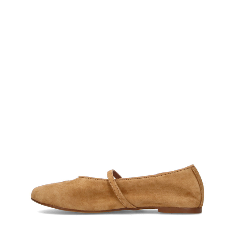 REBECCA VAN DIK Ballerina donna marrone in suede
