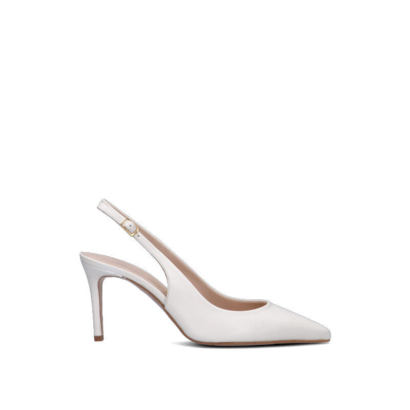 REBECCA VAN DIK Slingback donna bianca in pelle