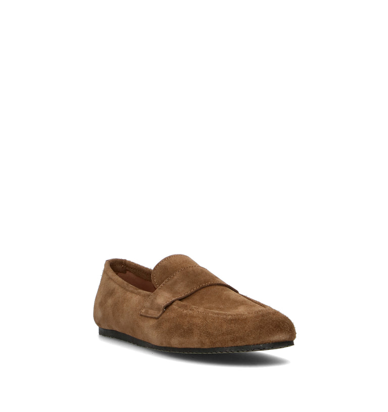 REBECCA VAN DIK Mocassino donna taupe in suede