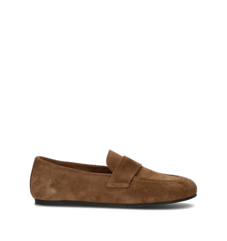 REBECCA VAN DIK Mocassino donna taupe in suede