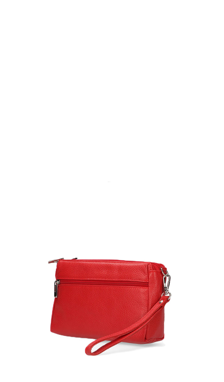 REBECCA VAN DIK Pochette donna rossa in pelle