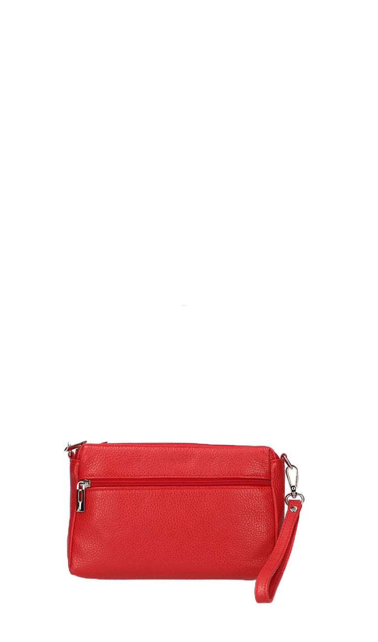 REBECCA VAN DIK Pochette donna rossa in pelle