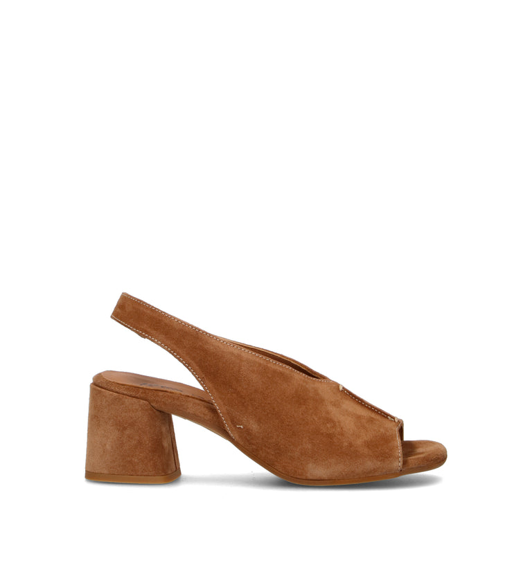 REBECCA VAN DIK Sandalo donna marrone in suede