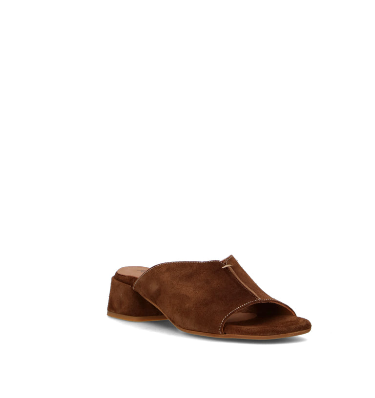 REBECCA VAN DIK Sandalo donna marrone in suede