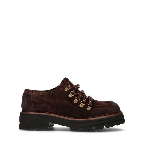 REBECCA VAN DIK Stringata donna testa di moro in suede