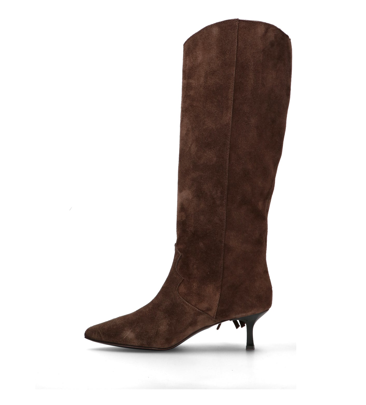 REBECCA VAN DIK Stivale donna marrone in suede con frange