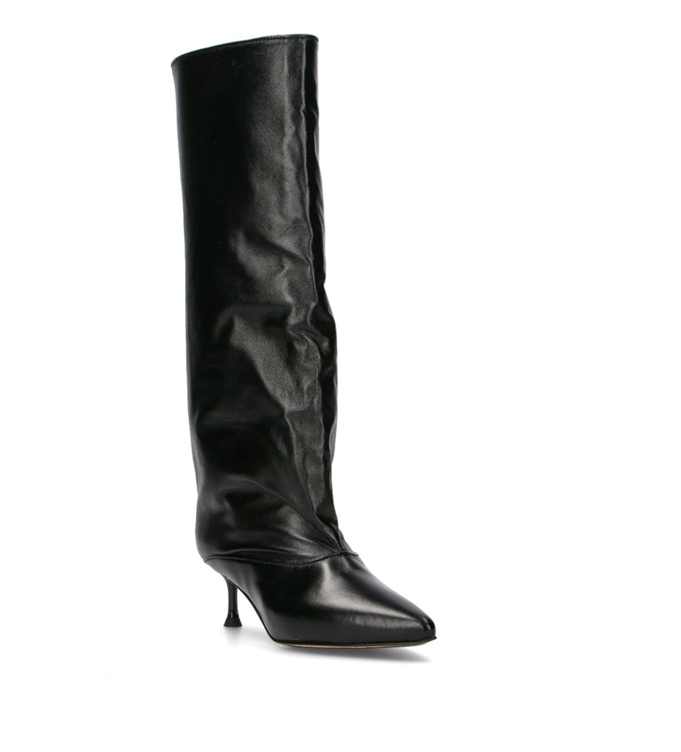 REBECCA VAN DIK Stivale donna nero in pelle