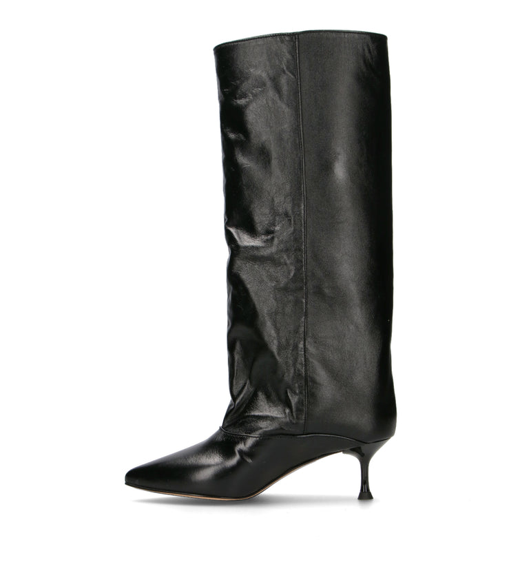 REBECCA VAN DIK Stivale donna nero in pelle