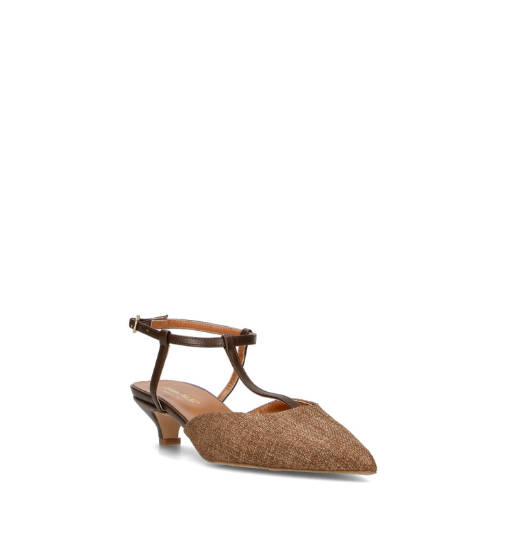 REBECCA VAN DIK Slingback donna marrone