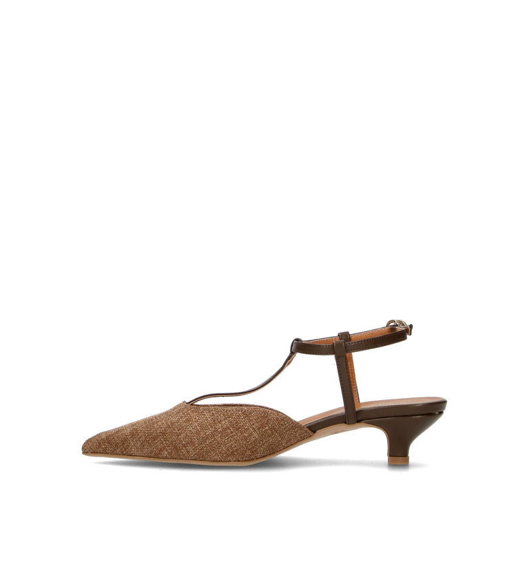 REBECCA VAN DIK Slingback donna marrone