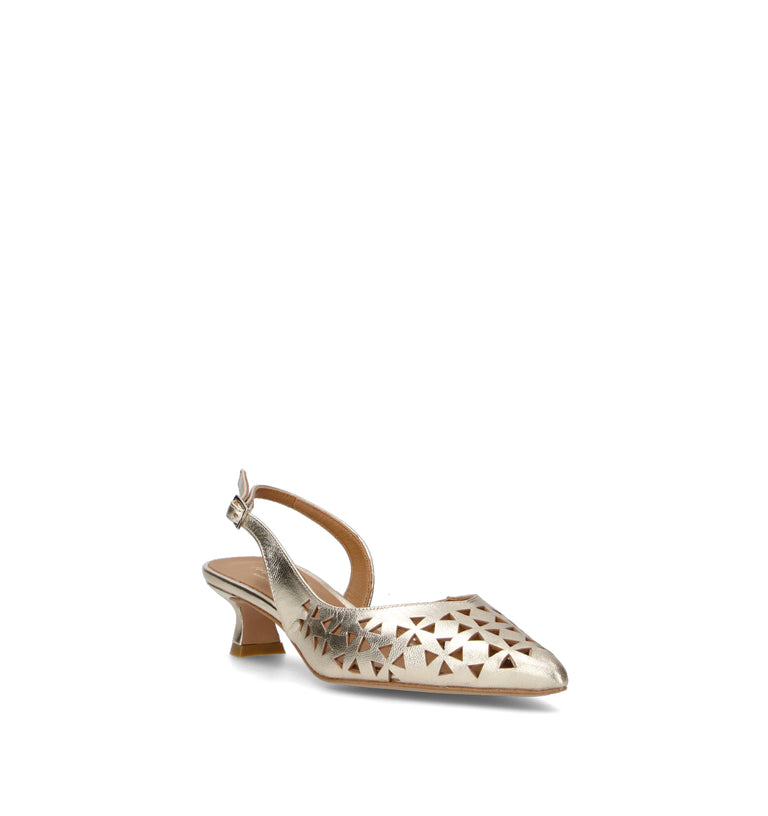 REBECCA VAN DIK Slingback donna platino in pelle
