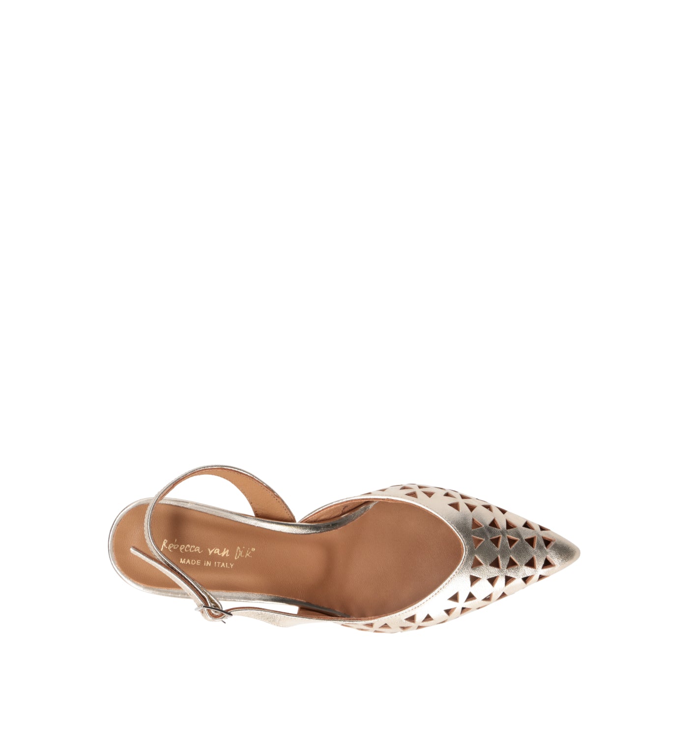 REBECCA VAN DIK Slingback donna platino in pelle