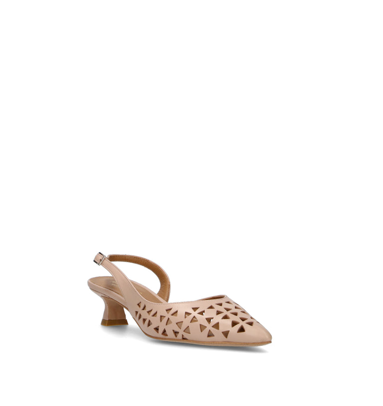 REBECCA VAN DIK Slingback donna nude in pelle
