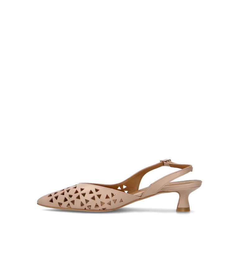 REBECCA VAN DIK Slingback donna nude in pelle