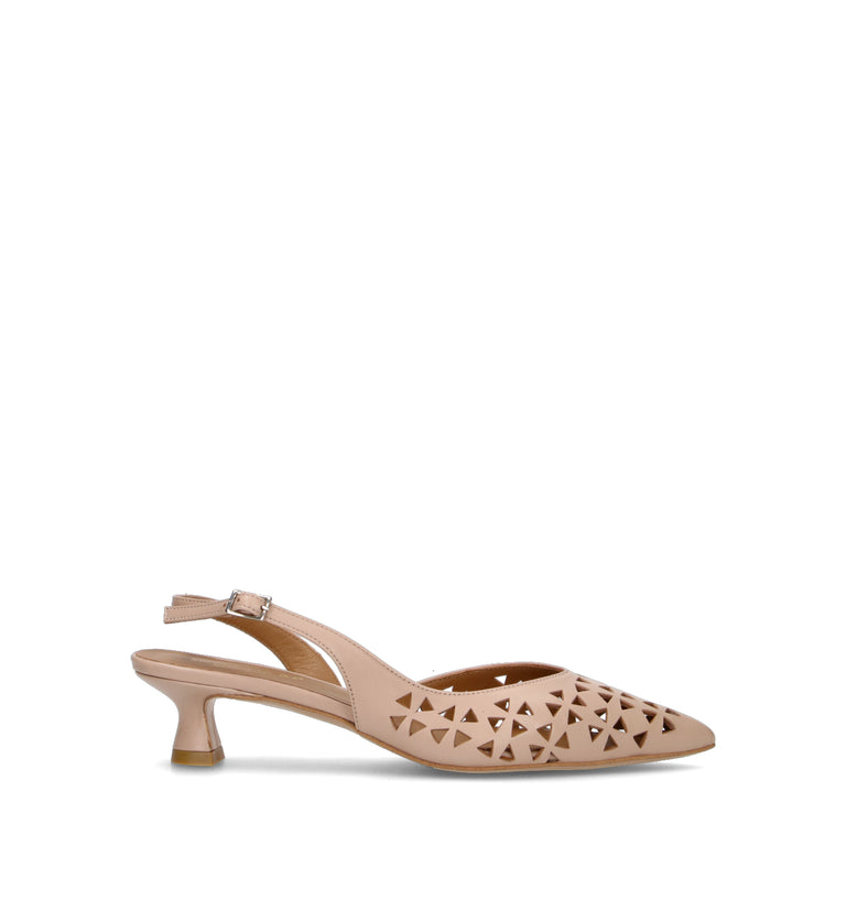 REBECCA VAN DIK Slingback donna nude in pelle