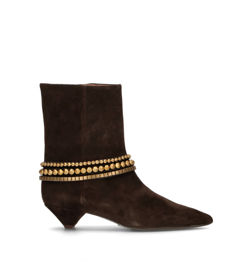 REBECCA VAN DIK Tronchetto donna testa di moro in suede