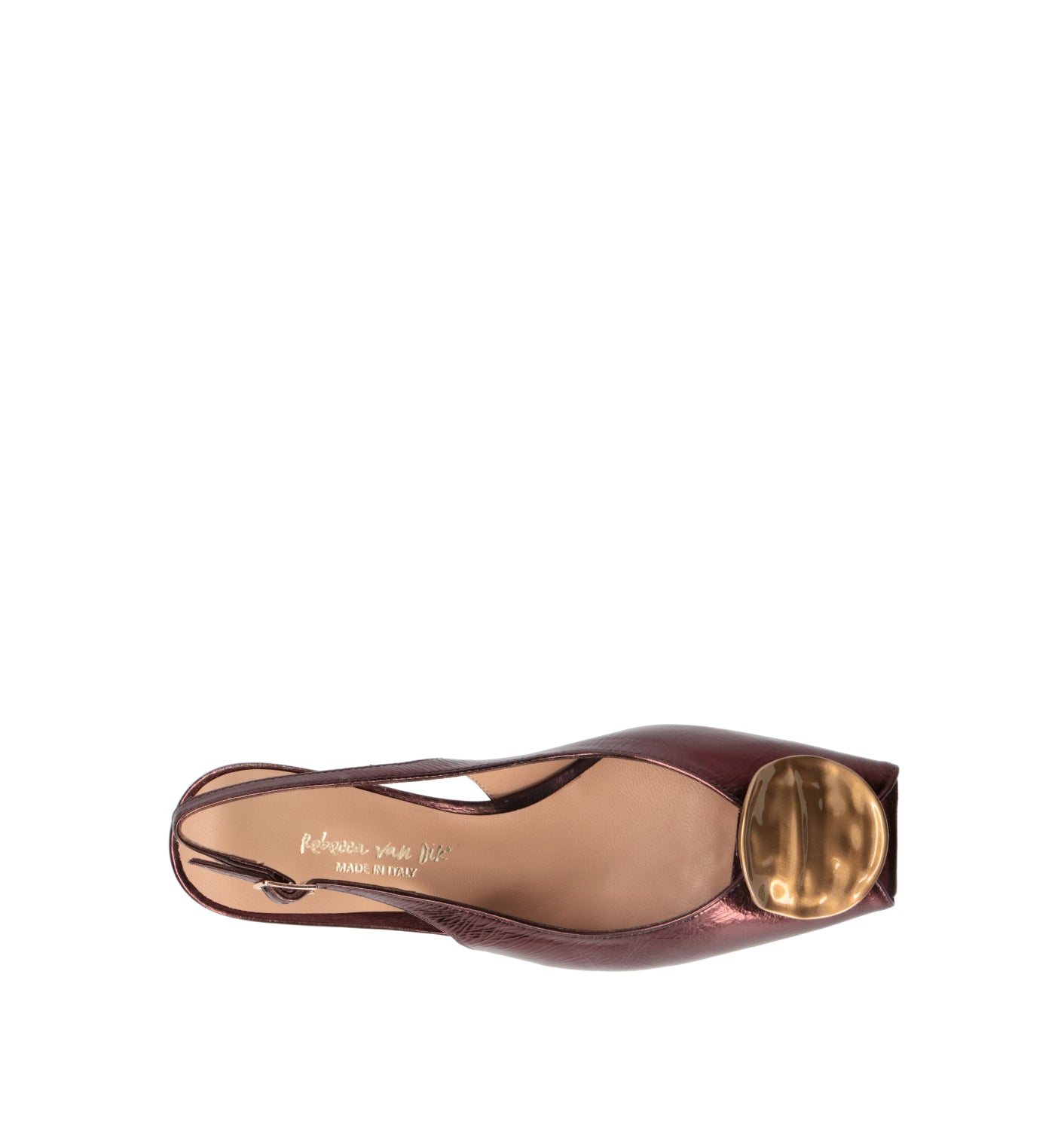 REBECCA VAN DIK Slingback donna bronzo in pelle