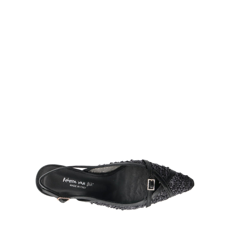 REBECCA VAN DIK Slingback donna nera