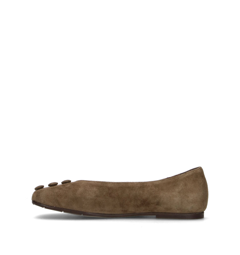 REBECCA VAN DIK Ballerina donna fango in suede