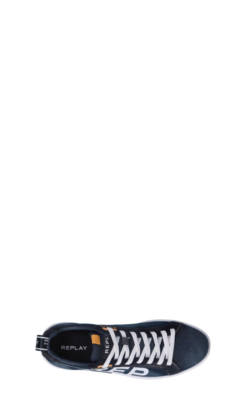REPLAY Sneaker uomo blu in pelle