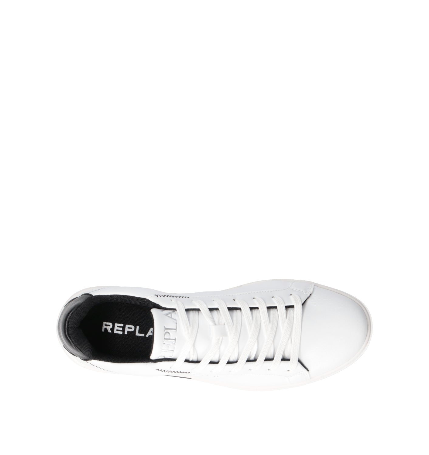 REPLAY Sneaker uomo bianca/nera in pelle