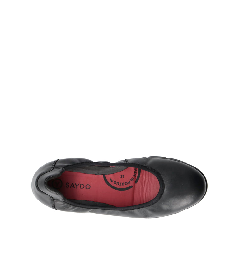 SAYDO Scarpa comfort donna nera in pelle