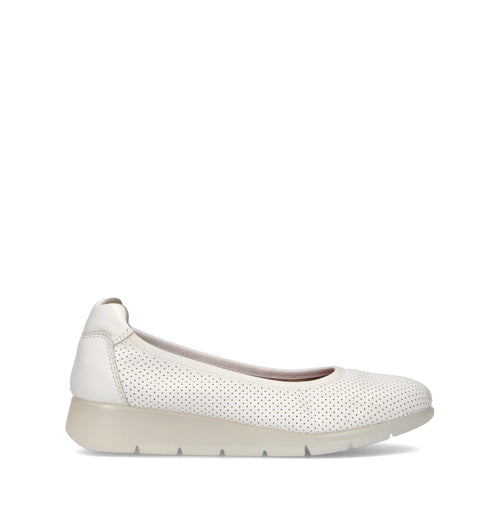 SAYDO Ballerina donna bianca in pelle