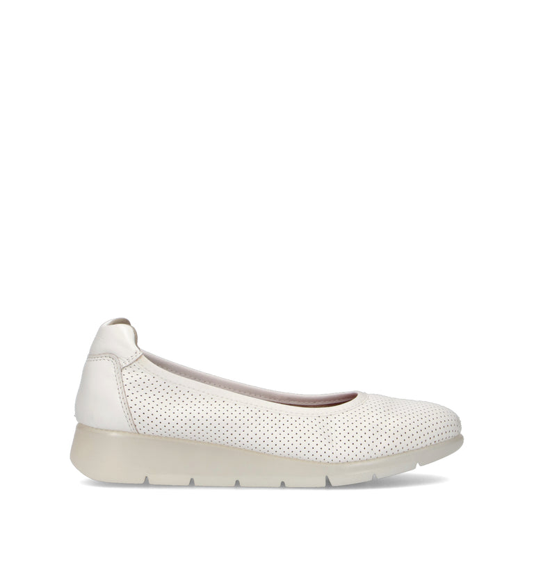SAYDO Ballerina donna bianca in pelle