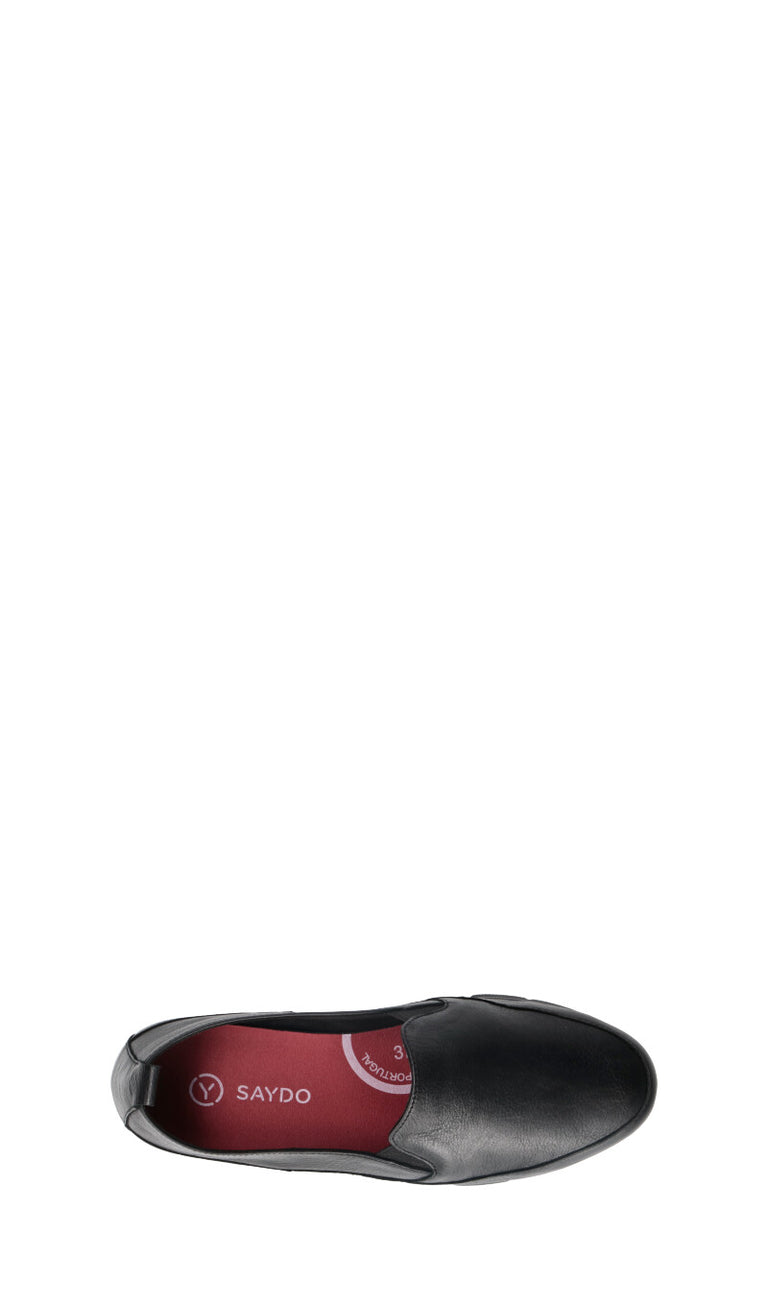 SAYDO Mocassino donna nero in pelle
