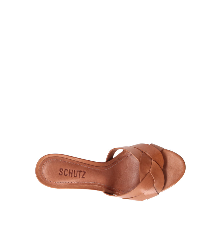 SCHUTZ Sandalo donna marrone in pelle
