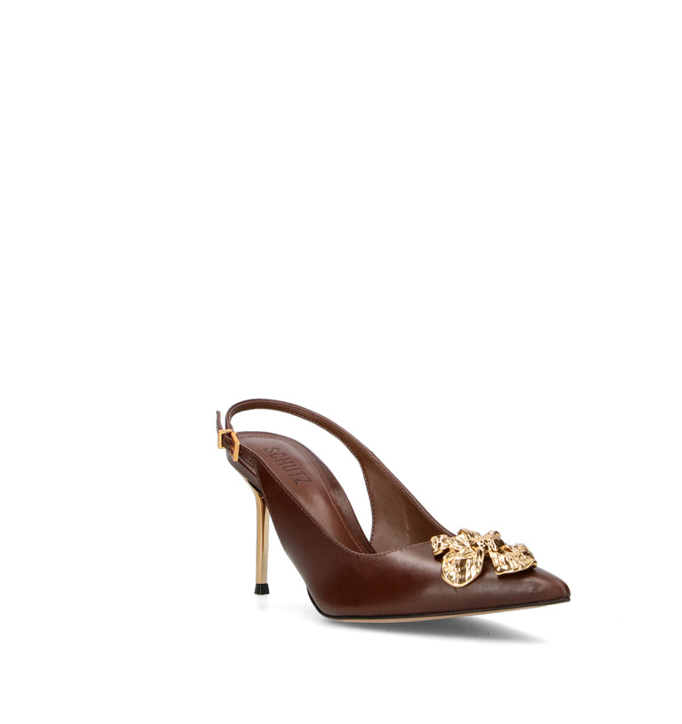 SCHUTZ Slingback donna marrone in pelle