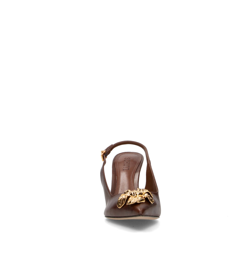 SCHUTZ Slingback donna marrone in pelle