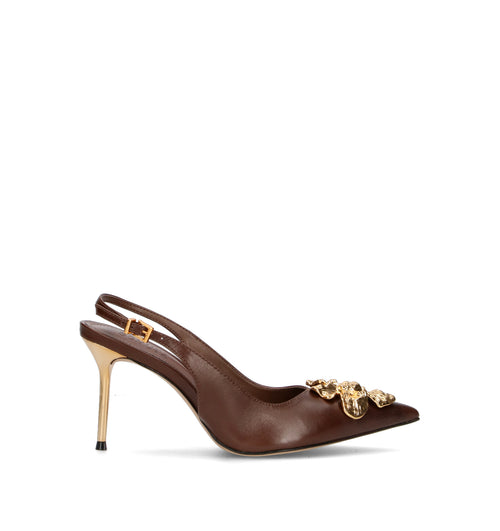 SCHUTZ Slingback donna marrone in pelle