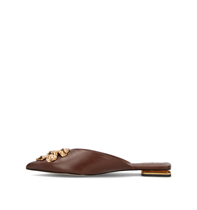 SCHUTZ Sabot donna marrone in pelle