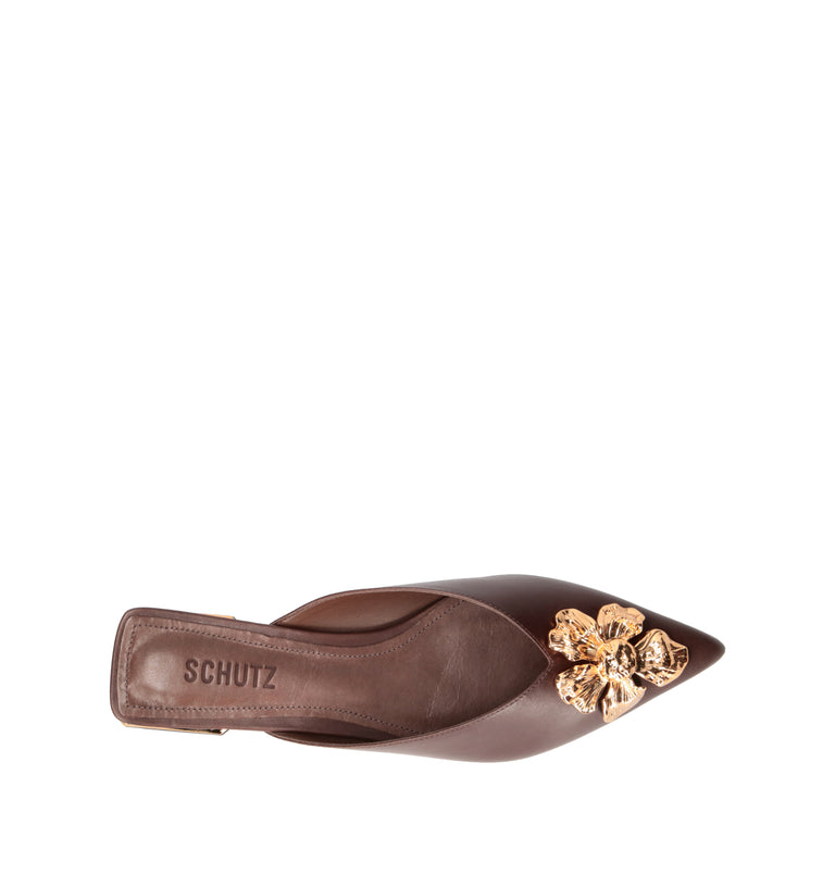 SCHUTZ Sabot donna marrone in pelle