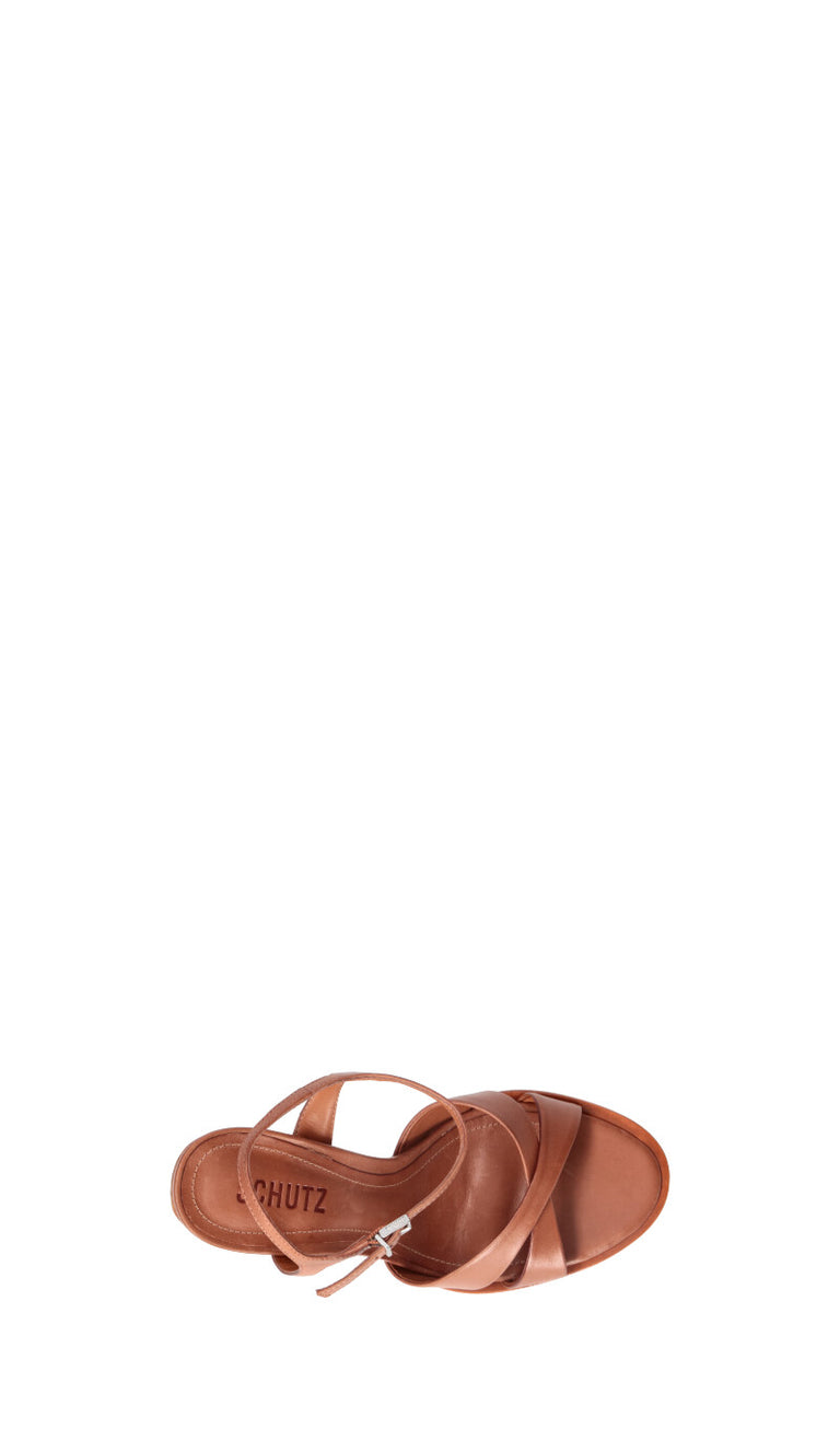 SCHUTZ Sandalo donna cammello in pelle