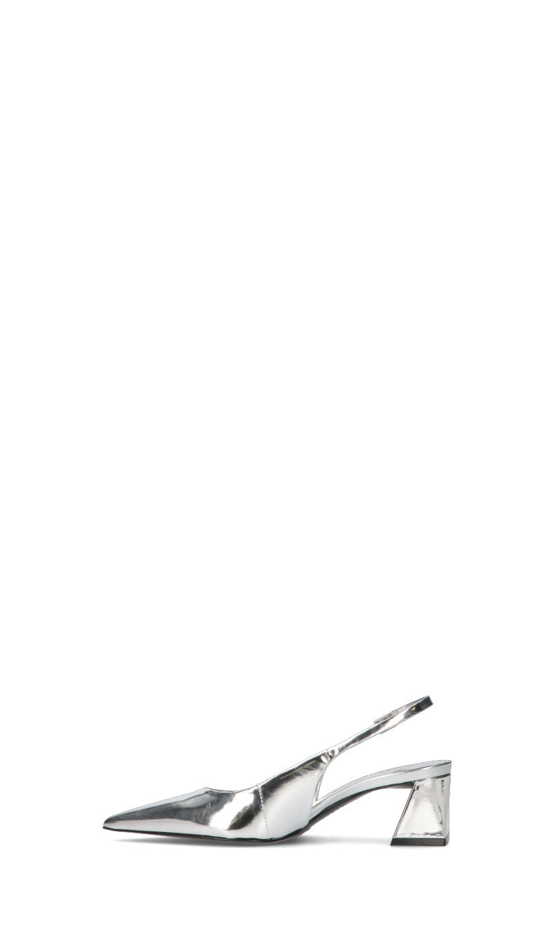 SCHUTZ Slingback donna argento in pelle