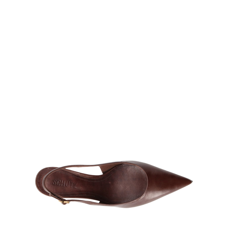 SCHUTZ Slingback donna marrone in pelle