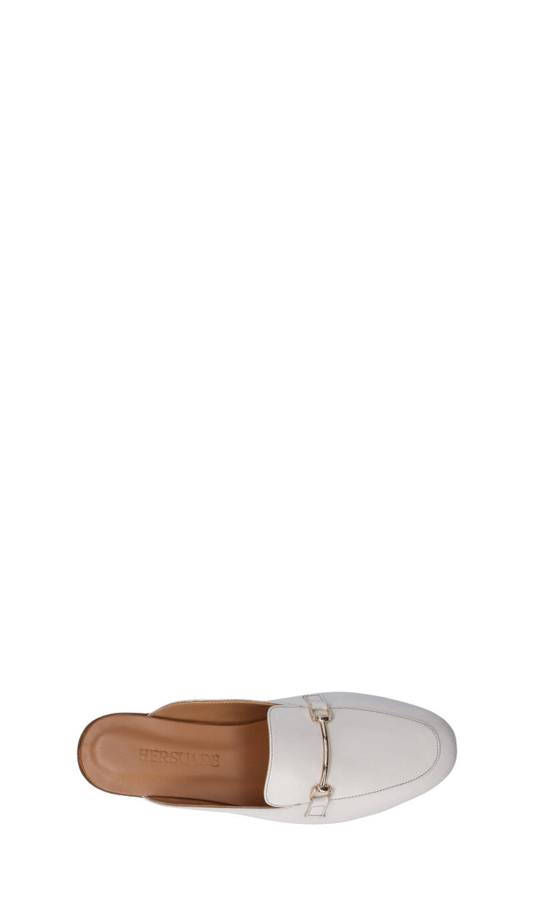 HERSUADE Sabot donna bianco in pelle