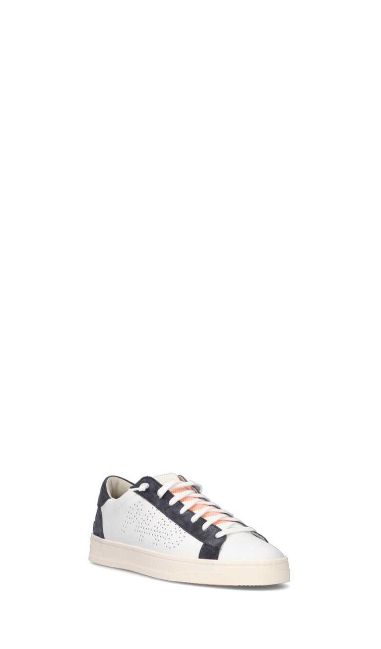 P448 Sneaker uomo bianca/blu in pelle