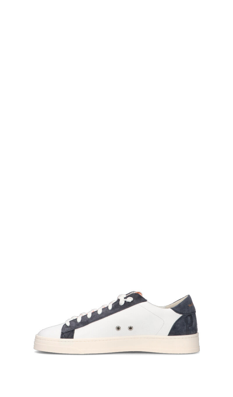 P448 Sneaker uomo bianca/blu in pelle