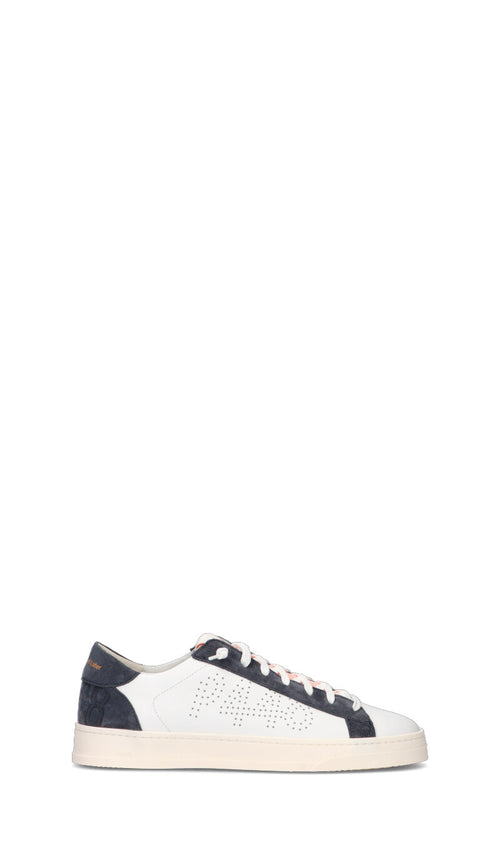 P448 Sneaker uomo bianca/blu in pelle