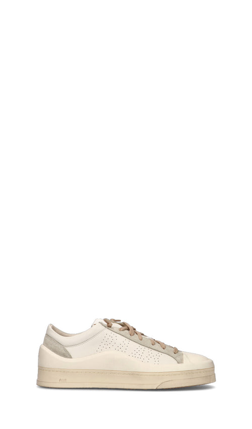 P448 Sneaker uomo bianca/beige in pelle