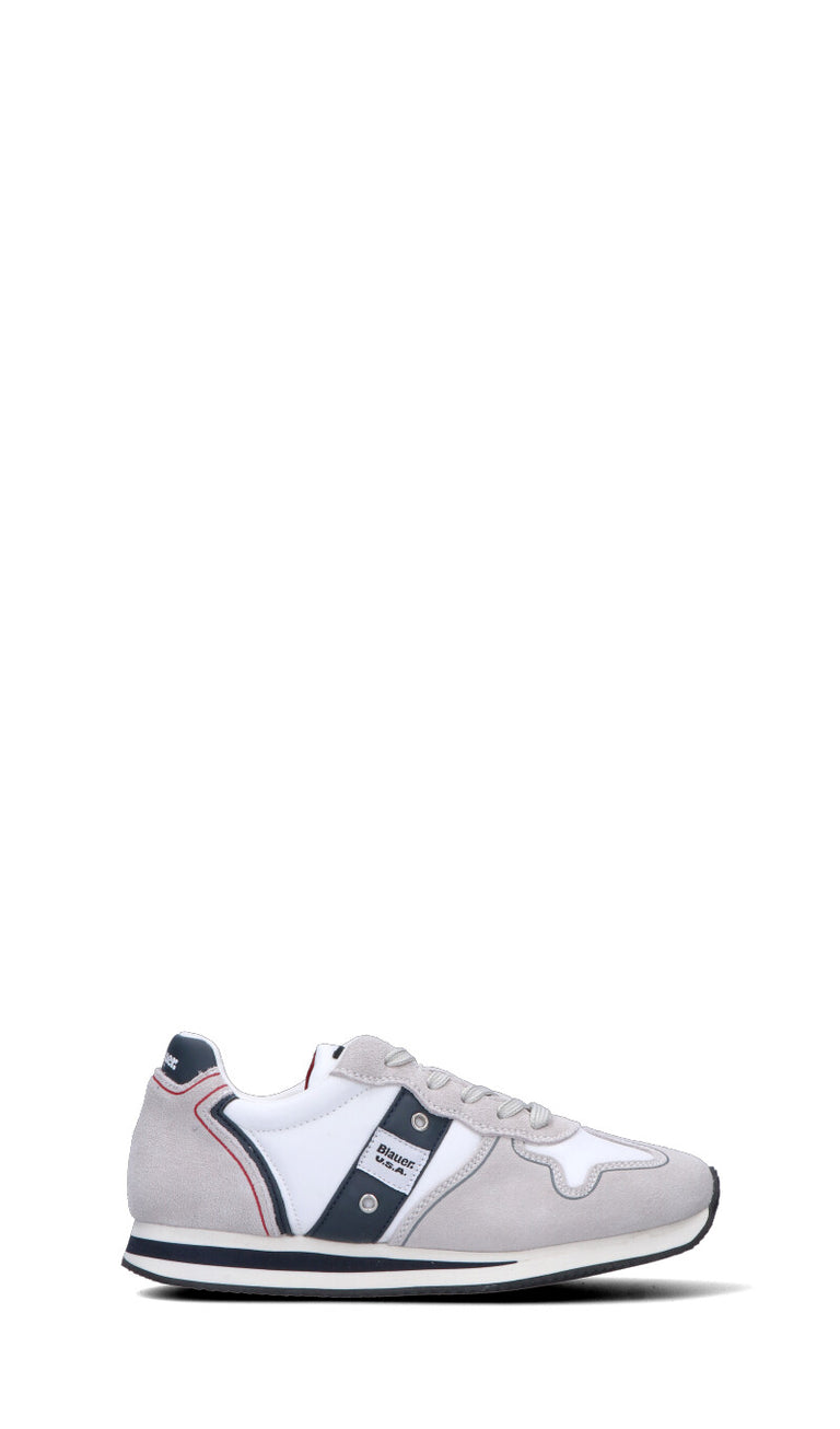 BLAUER Sneaker ragazzo/a bianca/blu in suede