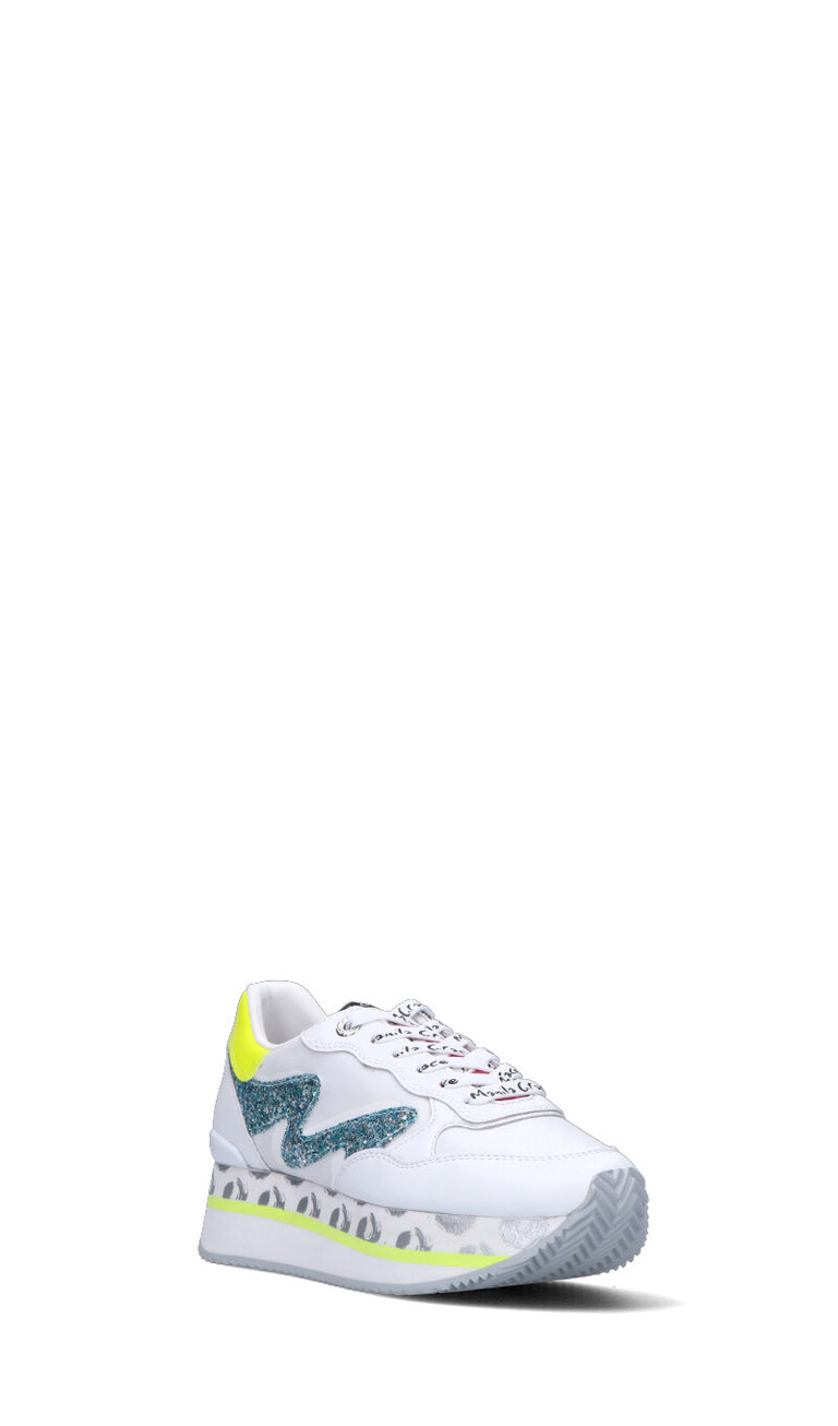 MANILA GRACE Sneaker donna bianca/gialla in pelle